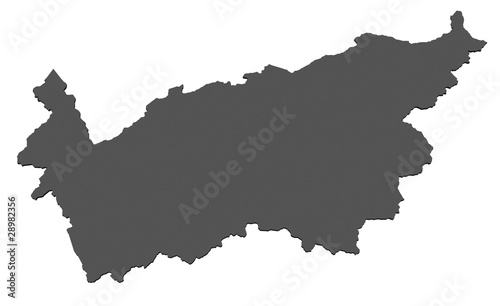 Karte des Kanton Wallis - freigestellt