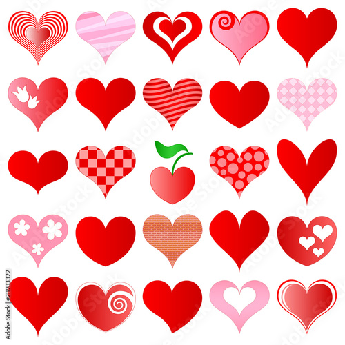 hearts set for wedding and valentine design