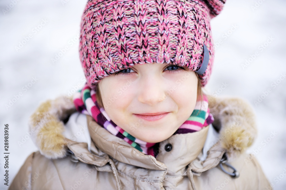 Winter portrait of beauty little girl Winter portrait of beauty little girl