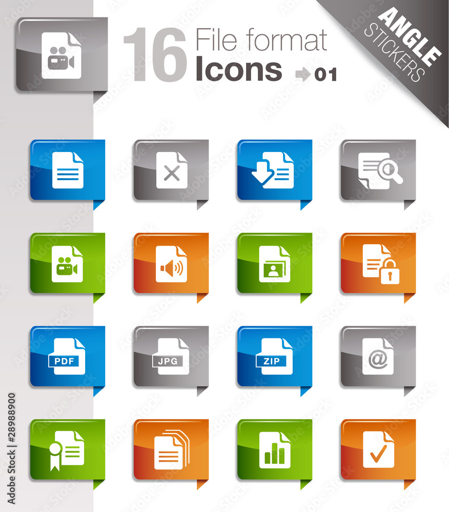 Angle Stickers - File format icons 01 Angle Stickers - File format icons 01