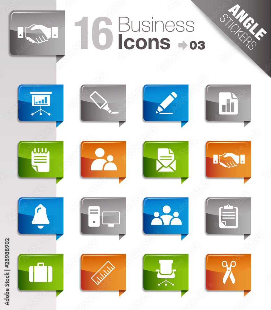Angle Stickers - Office and Business icons 03