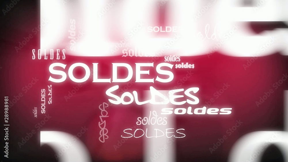 Soldes texte animation nuage de tags