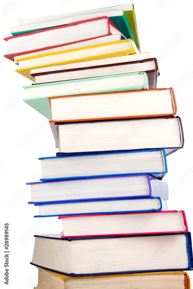 pile of new books isolated on white pile of new books isolated on white