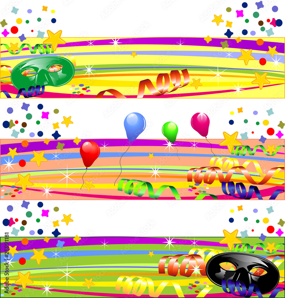 Banner carnevale e coriandoli Banner carnevale e coriandoli
