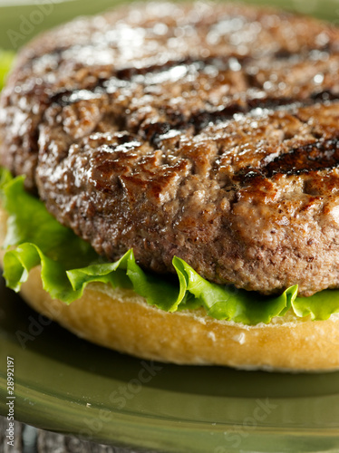 juicey hamburger patty closeup