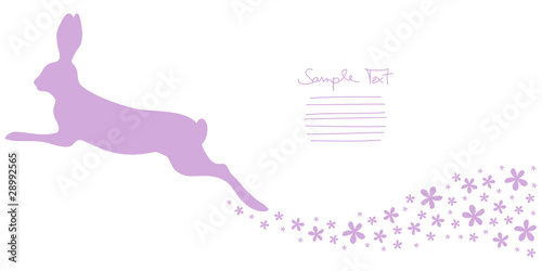 Bunny Jumping & Flower Swirl Purple