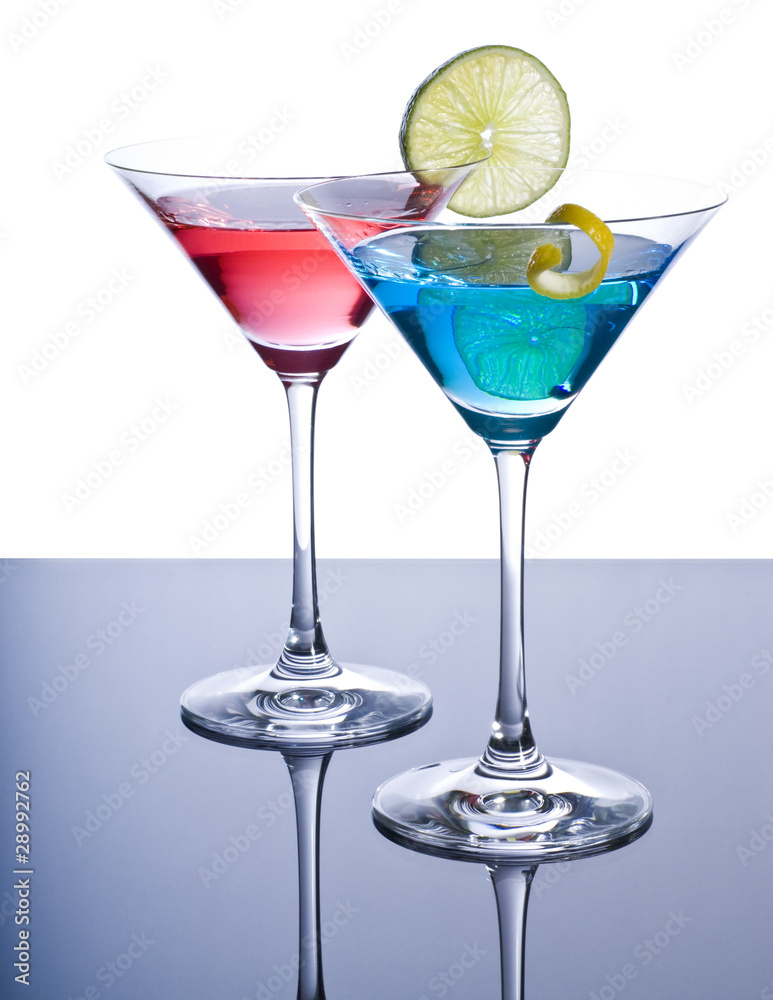 Colorful Martini Cocktails and Reflections