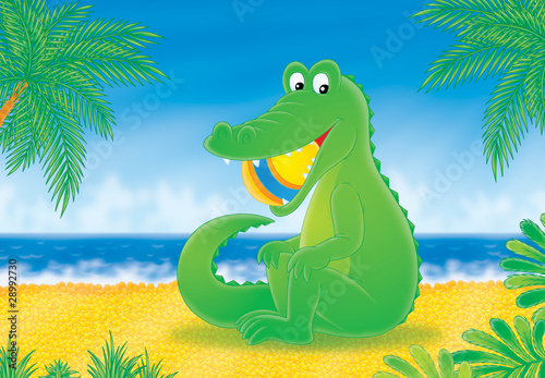 Crocodile on a beach