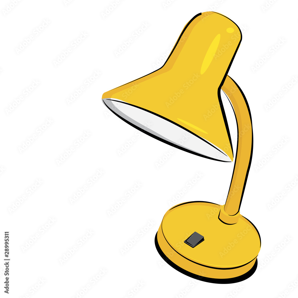 Dibujo de lampara tipo flexo aislada sobre fondo blanco ilustración de  Stock | Adobe Stock