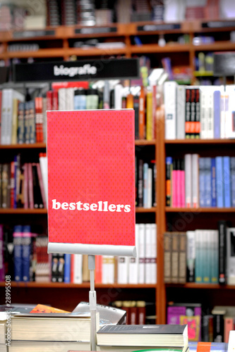 Bookstore and special area with bestsellers books