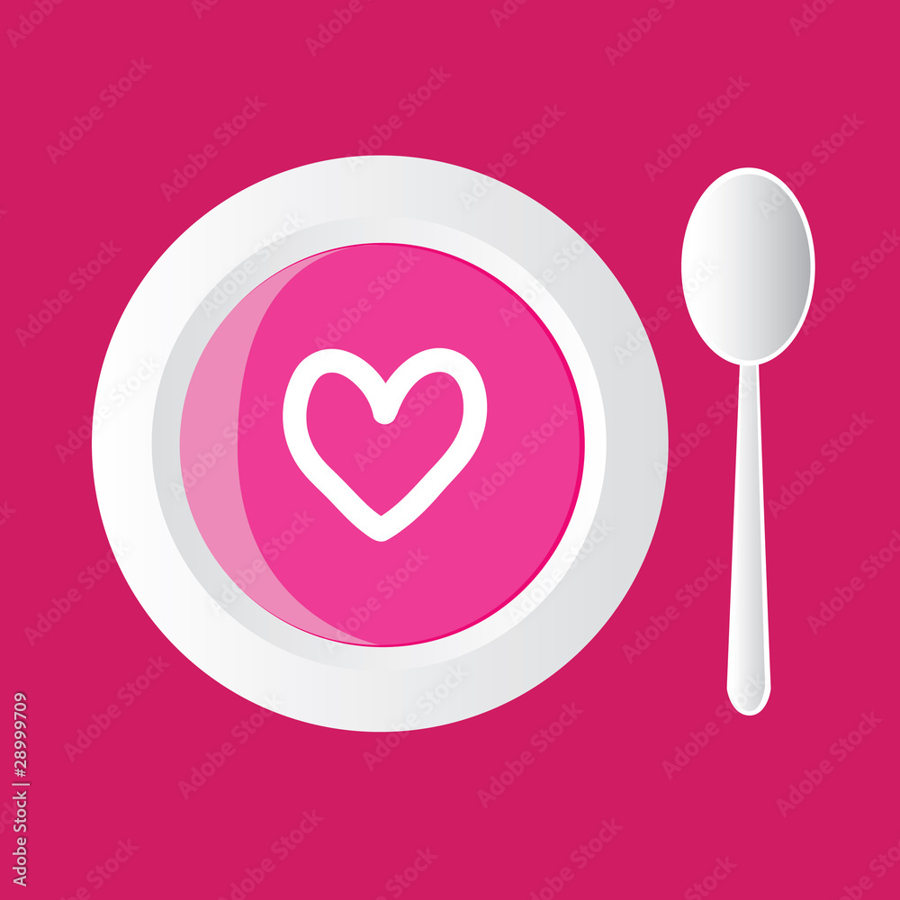 special soup - pink with heart, pink background special soup - pink with heart, pink background