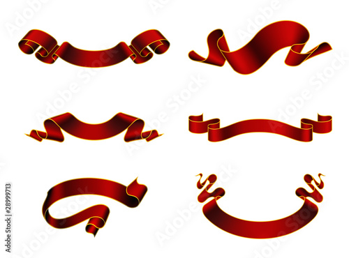 Red ribbons set