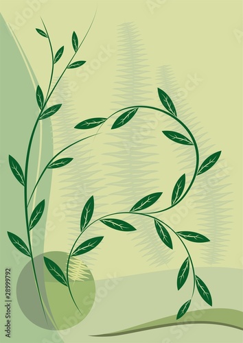 floral decor in green