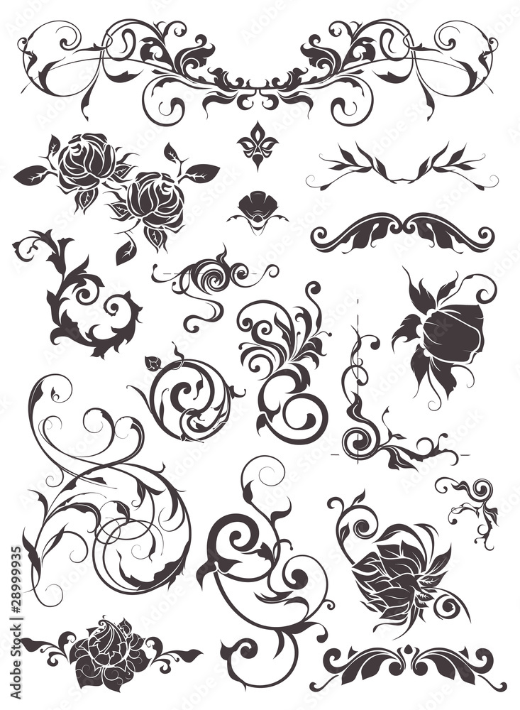 Vintage design elements, set
