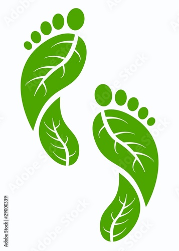 green foot print