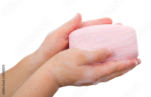 soap in child's hands