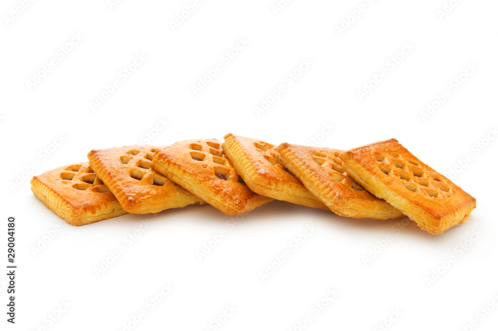 Tasty cookies isolated on the white background Tasty cookies isolated on the white background