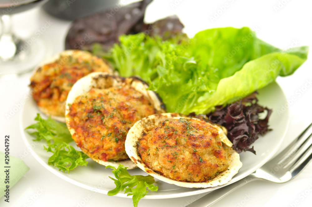 stuffed clams in a plate