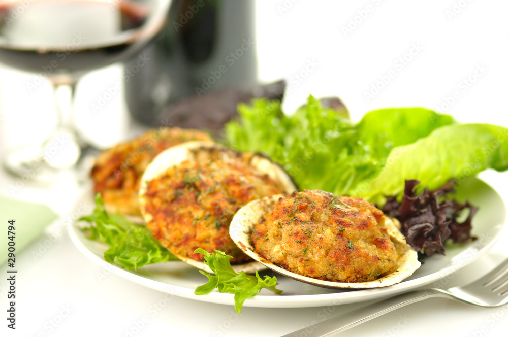 stuffed clams in a plate stuffed clams in a plate