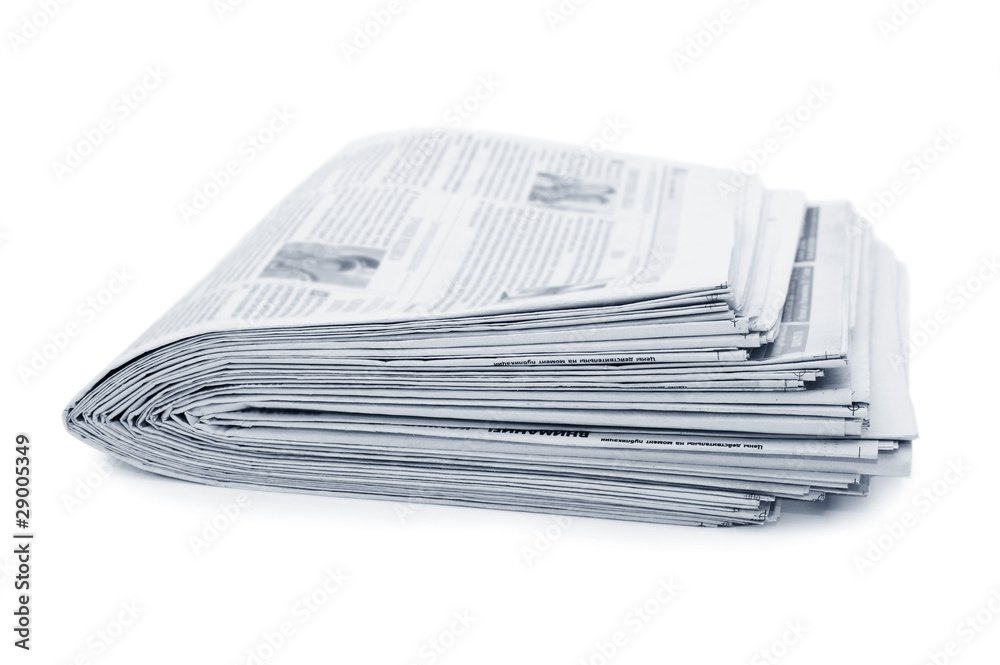 Various newspapers over white background Various newspapers over white background