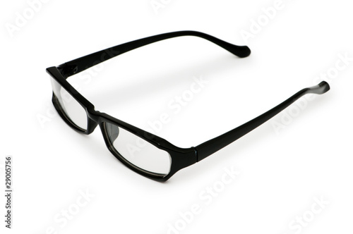 Reading optical glasses isolated on the white