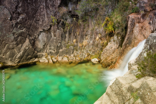 Beautiful waterfall at Geres National Park  north of Portugal