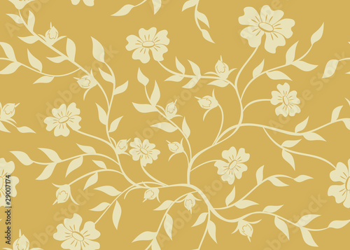 vector seamless beige floral texture