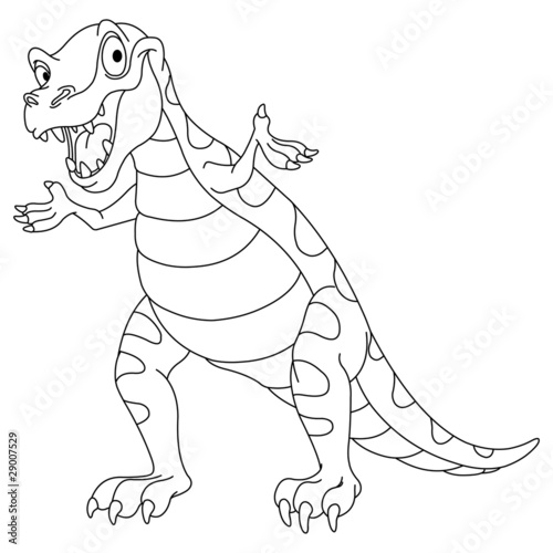 Outlined dinosaur