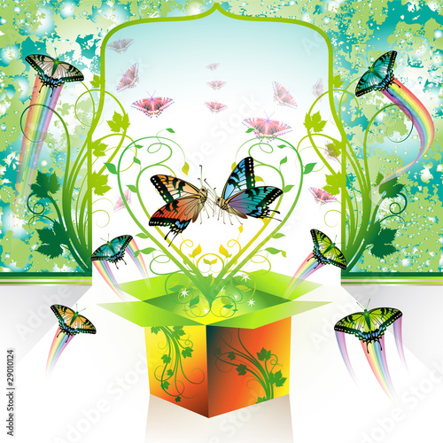 Springtime box, love with butterflies