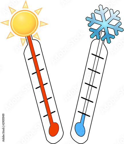 Termometro, caldo, freddo. Temperature.