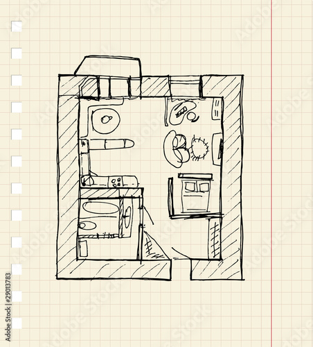 Redevelopment of apartment, sketch