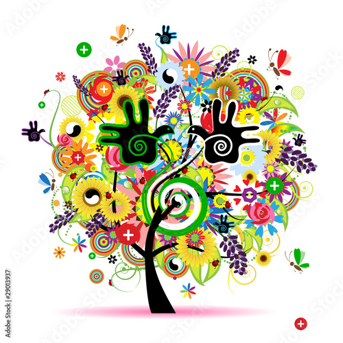 Healthy energy of herbal tree for your design