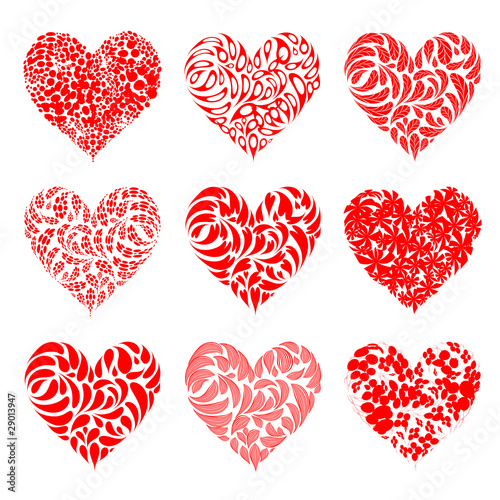 Valentine hearts red for your design