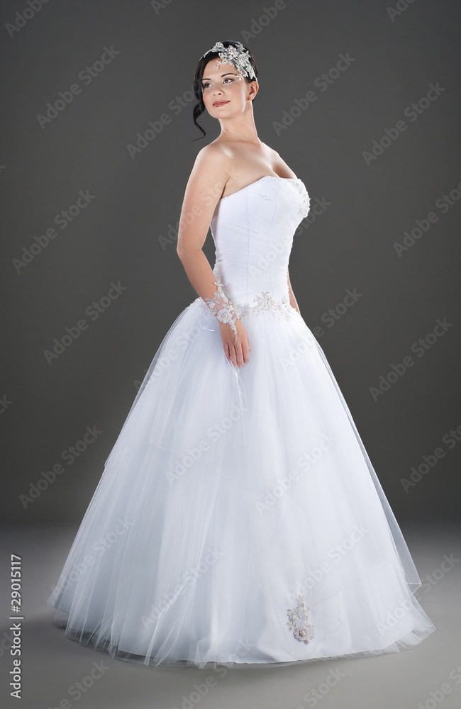 beautiful young bride wearing wedding gown beautiful young bride wearing wedding gown