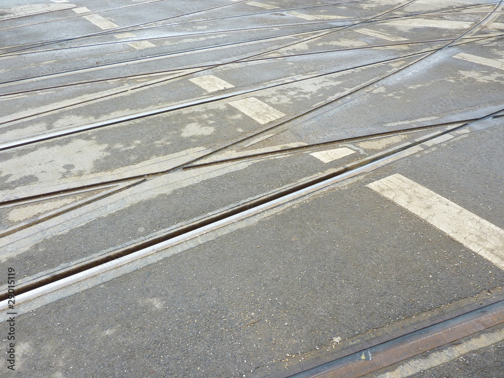 Fototapeta premium Straßenbahnschienen