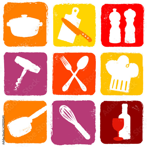 icones cuisine grunge