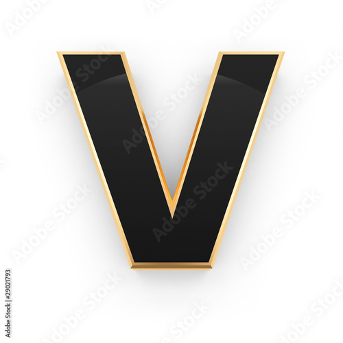 Metal letter V