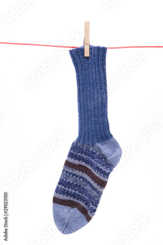Wollsocken aif Wäscheleine