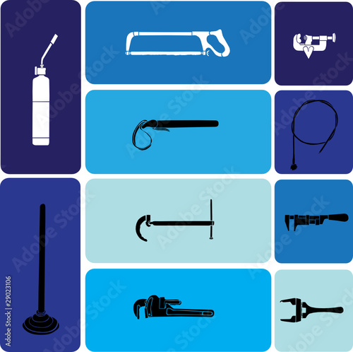 plumbing tools vector symbols