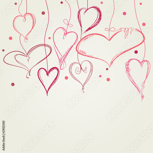 Doodle hearts background