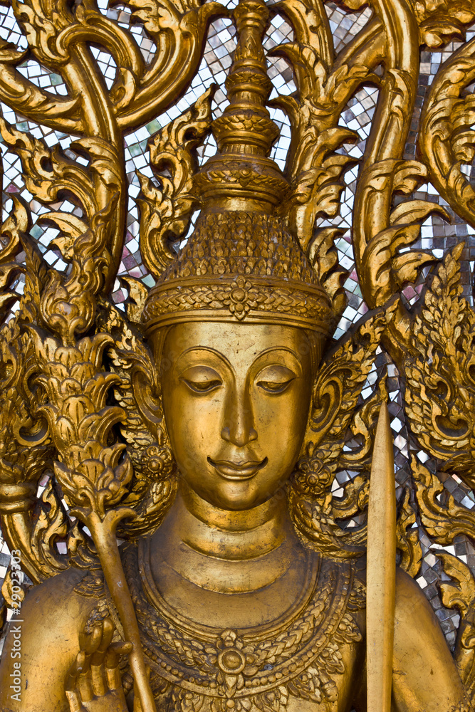 Thai style molding art in temple