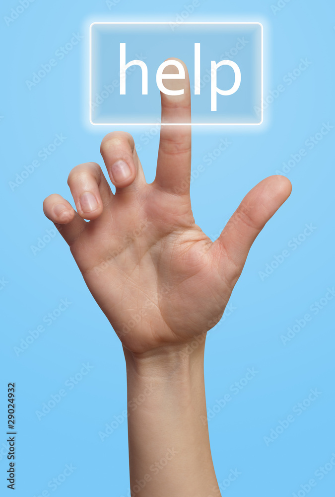 Hand and button Help Hand and button Help