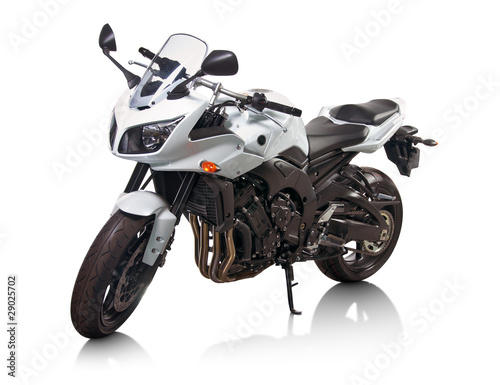 Stampa su tela Modern white japanese motorcycle isolated on white