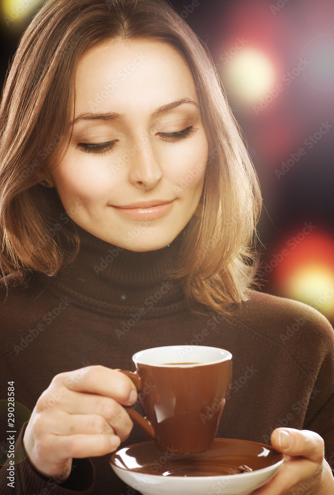 Beautiful Young Woman drinking Coffee Beautiful Young Woman drinking Coffee