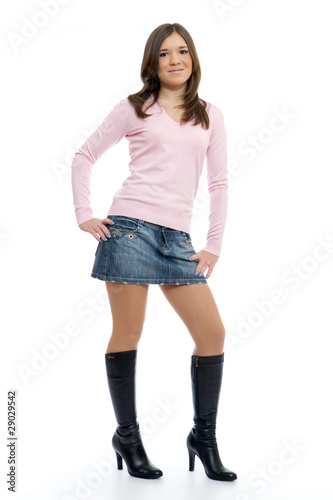 Portrait of an attractive young woman posing in a studio