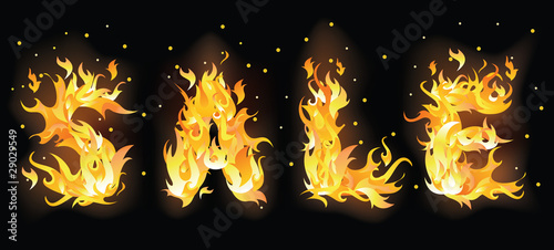 Fire sale banner. vector illustration