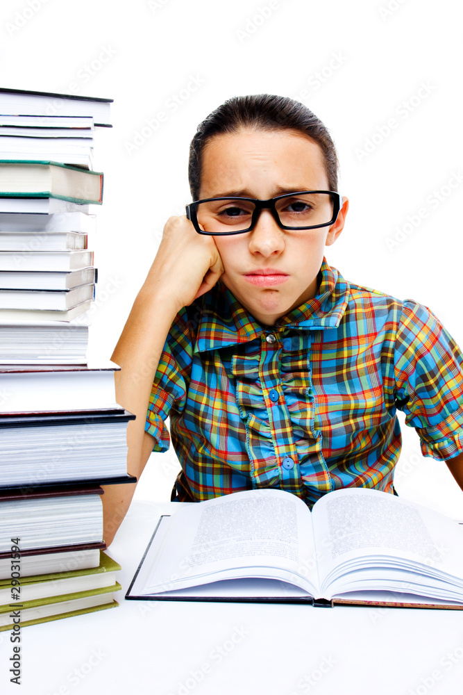 Young girl reading books Young girl reading books