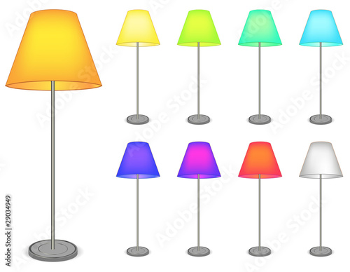 color tall lamp