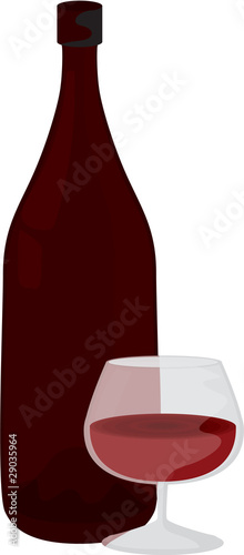 juice bottle and glass
