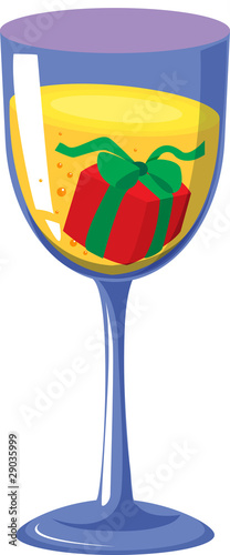 glass and gift box